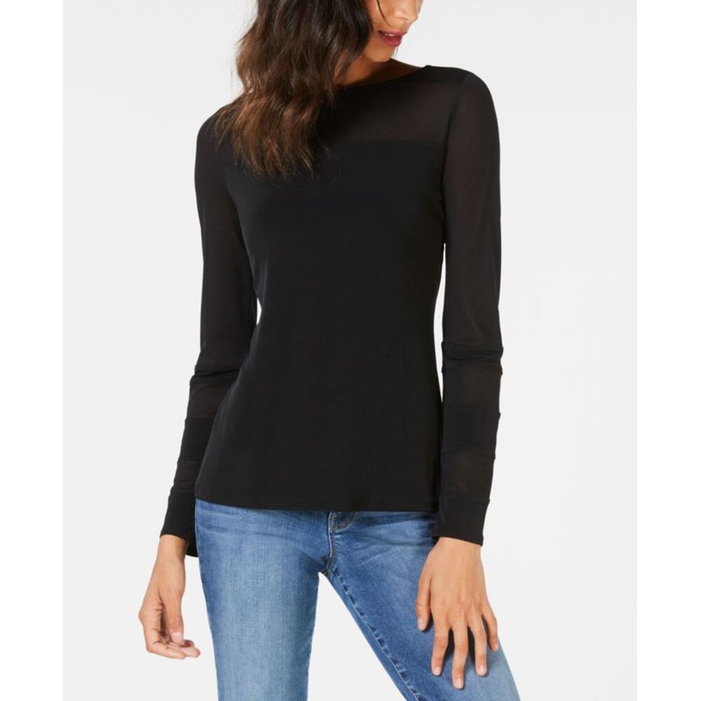 INC International Concepts Long Sleeve Illusion Contrast T-Shirt